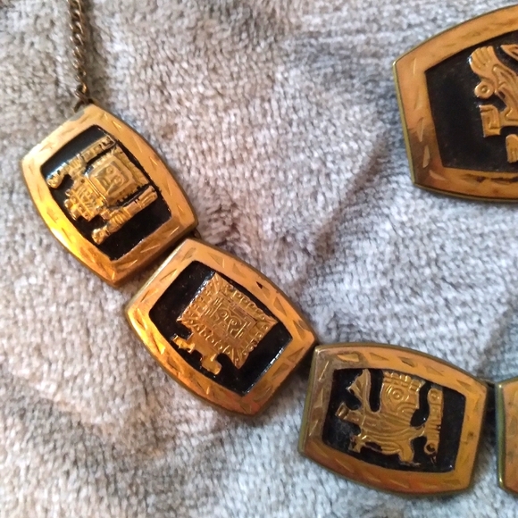 Vintage Cusco Jewelry Set 18K Gold and Sterling Silver - Picture 3 of 6